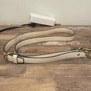 Coach Cream Leather Strap with Gold Strap, Authentic